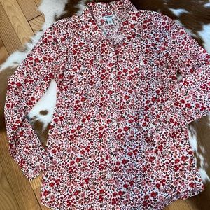 Red Floral Button Down